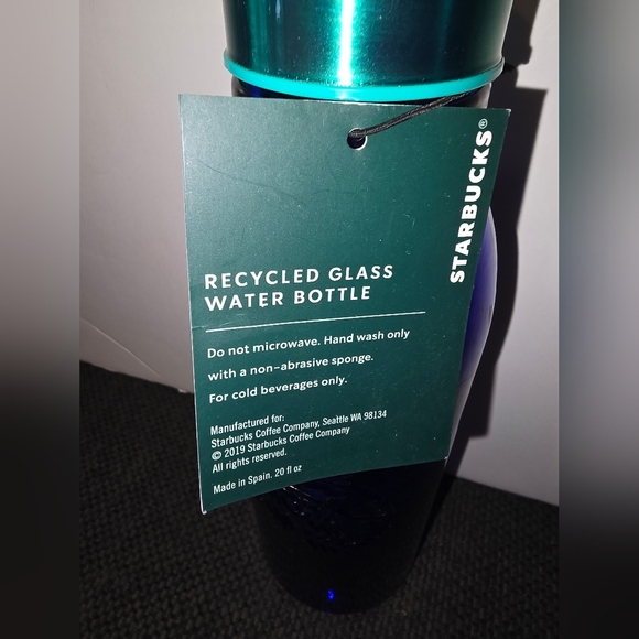 Starbucks NWT blue glass water bottle. - Picture 11 of 16